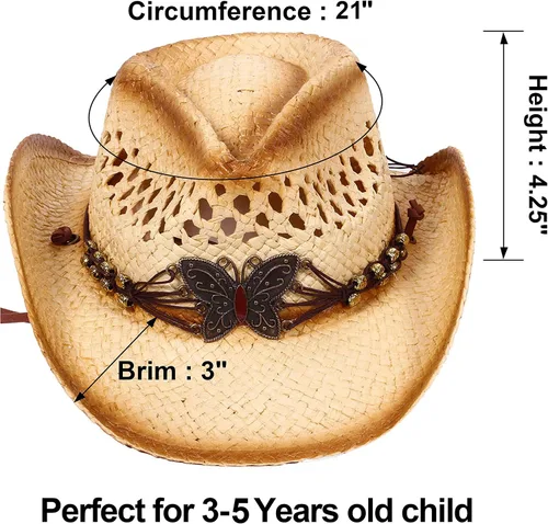 Miniatura 2 de Sombrero vaquero de paja con banda decorada, para disfraces de niños, de Simplicity
