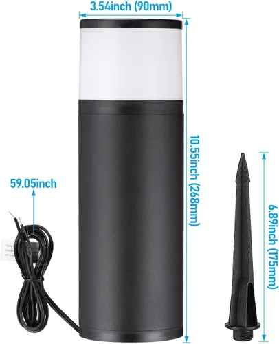 Miniatura 8 de LEONLITE Paquete de 8 luces de camino de bajo voltaje, luz LED de 4.5 W, bolardo de paisaje de 12 V, carcasa de aluminio, resistente al agua IP65, 5