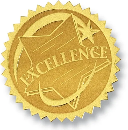 Miniatura 10 de PaperDirect Sello oficial de excelencia en relieve para certificado de lámina dorada, 2 pulgadas, autoadhesivos, 100 unidades, sellos en relieve