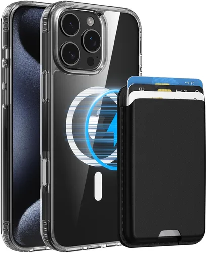 Miniatura 51 de Funda magnética para iPhone 12 Pro Max, cartera magnética desmontable con soporte para tarjetas, [compatible con MagSafe] grado militar, a prueba