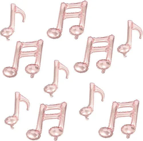 Miniatura 31 de 10 piezas de globos de nota musical negros de Mylar de 17 pulgadas, globos de feliz cumpleaños, globos de música para usar en cumpleaños, fiesta