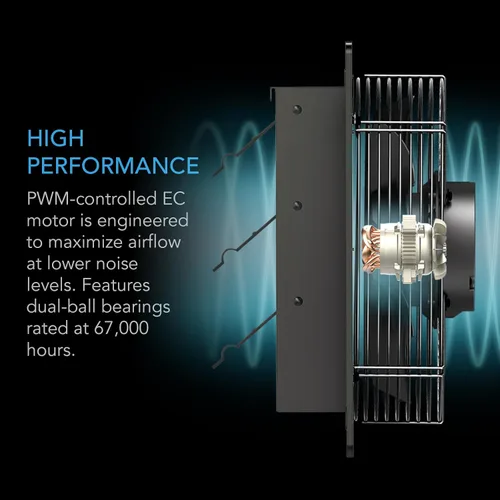 Miniatura 4 de AC Infinity AIRLIFT S16, Ventilador de Escape con Persiana de 16 pulgadas con Controlador de 10 Velocidades, Motor EC - Ventilación y Refrigeración