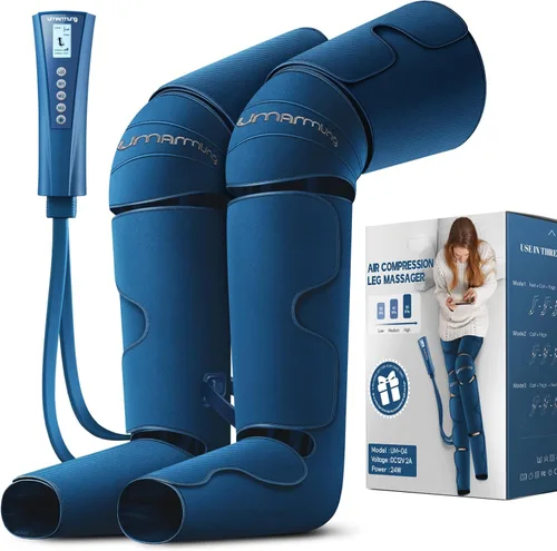 Masajeador de piernas con compresión de aire y calor - Regalo ideal para Navidad, Día de la Madre y Día del Padre para hombres, mujeres, papá, mamá