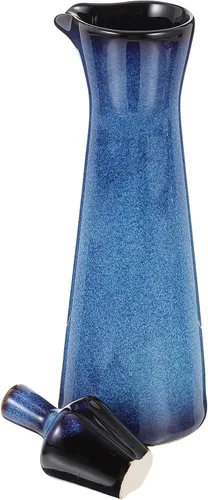 Kichvoe Botella de condimento de cerámica de estilo japonés, recipiente de salsa de esmalte vintage para uso doméstico y restaurante, recipiente