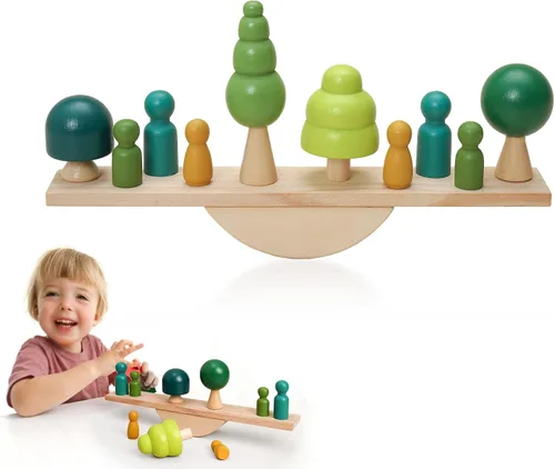 Miniatura 7 de Juguetes de madera para bebés, juguetes de conteo de equilibrio, juegos de matemáticas, muñecas de madera sin terminar, aprendizaje preescolar
