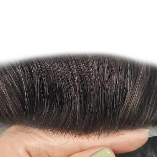Miniatura 3 de FNY HAIR - Tupé para hombres, sistema de cabello humano, piel ultrafina, PU con bucle en V, prótesis de cabello natural para hombres, #1B05 1B# OFF