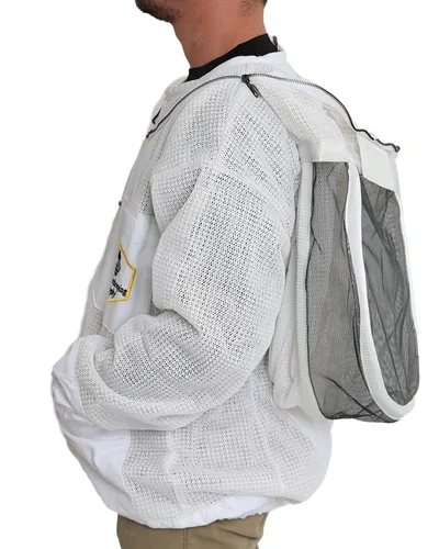 Miniatura 7 de Chaqueta de apicultura forestal – Chaqueta ventilada con capucha de velo de esgrima, chaqueta de apicultura premium YKK con cremalleras de latón
