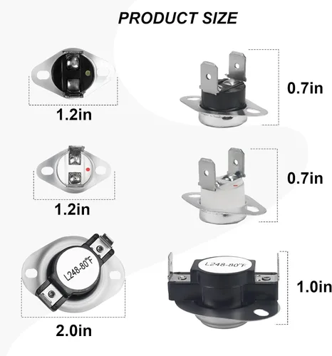 Miniatura 3 de LA-1044 y LA-1053 Elemento calefactor de secadora y kit de fusibles de termostato para secadora L248-80'F para secadora Whirl-pool Ch-ef Ma-gic que