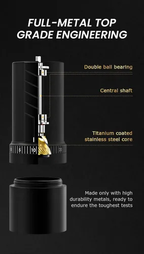 Miniatura 3 de Vevok Chef Molinillo de café manual O20 – 20 niveles de ajuste externo, capacidad de 1.23 oz con estuche de viaje y equipo de limpieza, molinillo