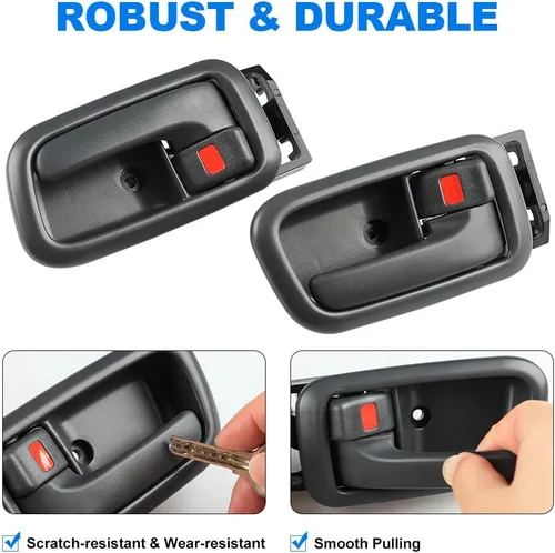 Miniatura 5 de JDMON Manijas de puerta interiores con bisel de repuesto para Toyota Tundra 2000-2006 Reemplazo para 692060C010B2 69206-0C010-B2 Juego de manijas