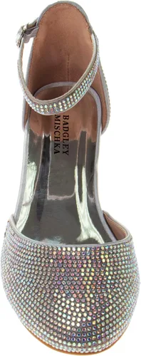 Miniatura 4 de Badgley Mischka Girls Dress Shoes - Kids Rhinestone Party High Heel Pumps Slip-On Block Closed Toe with Ankle Buckle (Little KidBig Kid)