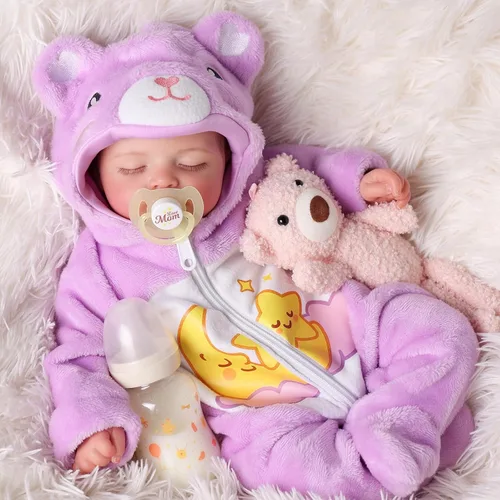 Miniatura 13 de BABESIDE Muñecas de bebé Reborn de 20 pulgadas, muñeca de bebé recién nacida realista con cuerpo posable, muñeca de bebé realista con accesorios