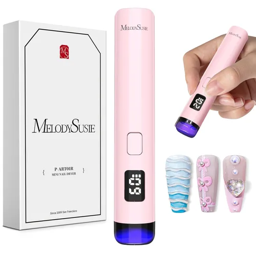 Miniatura 9 de MelodySusie Lámpara de Uñas UV Inalámbrica Ergonómica de Mano con Pantalla LCD y 2 Temporizadores, P-Art01A Luz LED UV Mini Recargable que Cura