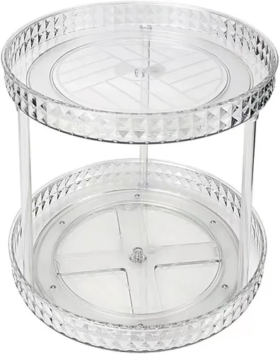 Miniatura 7 de Mesa giratoria Lazy Susan de 9.25 pulgadas, organizador giratorio de plástico transparente para gabinete, refrigerador, rotación de 360°, fácil