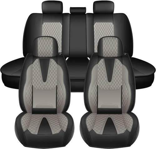 Miniatura 28 de Juego de fundas de asiento de automóvil para GMC Canyon 2015-2025, juego de fundas de asiento delantero de cuero con soporte lumbar, protector