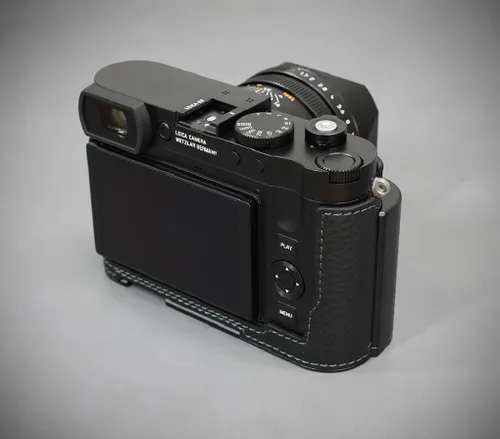 Miniatura 8 de LIM'S Genuino Italia cámara de cuero medio caso metal agarre placa cola de milano para Leica Q3 [negro]