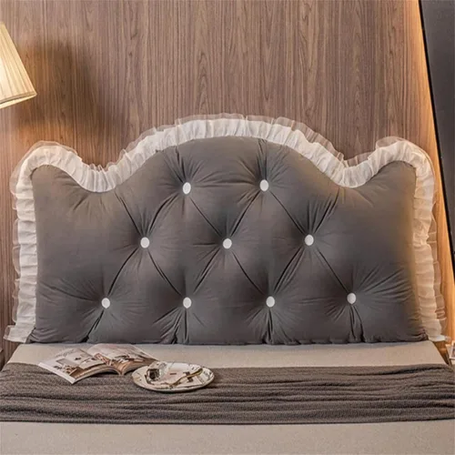Almohada para cabecera ZZYK Full King Queen Twin, almohada grande de lectura, almohada de respaldo en forma de cuña, almohada de posicionamiento Gris