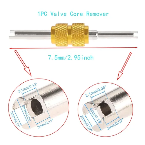 Miniatura 4 de Kit de 46 piezas de núcleo de válvula de aire acondicionado, kit surtido de herramientas de extracción R134a R22 R410 con núcleo de válvula