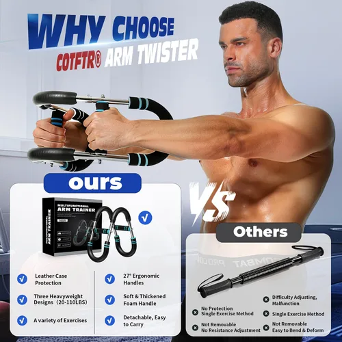 Miniatura 4 de Twister - Entrenador de brazo para hombre, equipo de entrenamiento de pecho ajustable para gimnasio en casa, constructor muscular y entrenamiento
