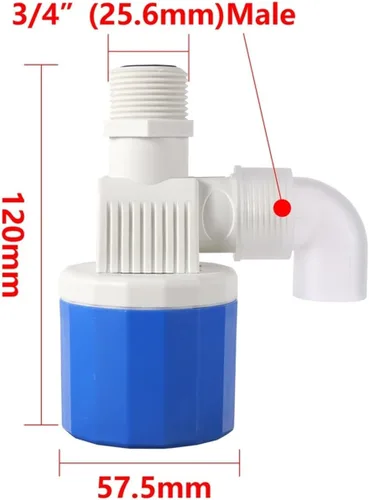 Miniatura 2 de Water Level Controller 1/2" 3/4" Male Thread Float Valve Tower Tank Full Stop Switch Automatic Supply 1Pc(3I4 - Upper Inlet)