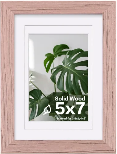 Miniatura 124 de Egofine - Portarretratos de 4 x 6 pulgadas, de madera maciza con plexiglás, para fotos de 3.5 x 5 con paspartú o de 4 x 6 sin paspartú, para colocar