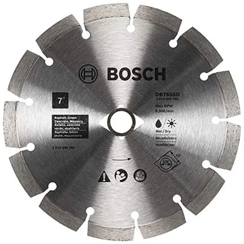 Miniatura 5 de BOSCH DB1241S Hoja de diamante de borde segmentado estándar de 12 pulgadas con eje de 1 pulgada para aplicaciones universales de corte tosco