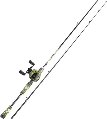 Miniatura 2 de Sougayilang Baitcaster Combo, Cañas de Pescar de Casting de Grafito de 2 Piezas 30Ton+24Ton, Mango SuperPolymer, Portacebo Estilo "S" con Carrete