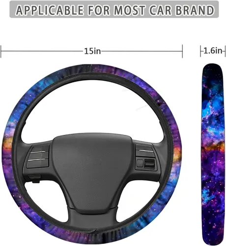 Miniatura 2 de AFPANQZ - Fundas para volante con diseño de nebulosa y galaxia, 14-15 pulgadas, ajuste universal, para la mayoría de los coches, sedanes, SUV
