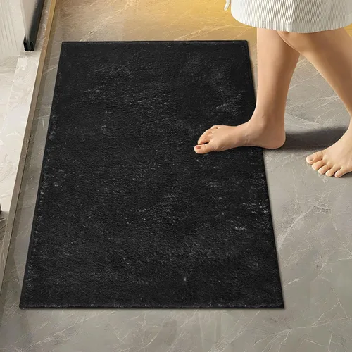 Miniatura 55 de Alfombra de baño amarilla, suave, absorbente, lavable a máquina, juego de alfombras de baño antideslizantes para puerta de baño, dormitorio