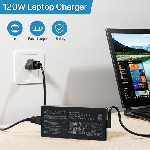 Miniatura 7 de Cargador de CA de 120 W para Asus Zenbook Flip 15 Q528E Q537F Q538E Q539Z Q537FD-BI7t7 Q528EH-202.BL Q538EI-202.BL UX534F Q546F Q547F Q506f Q526F