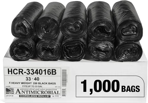 Miniatura 19 de Aluf Plastics Bolsas de basura de alta densidad, 10 galones, 1000 unidades, 6 micrones (eq), 24" x 24", transparentes, para baño, oficina