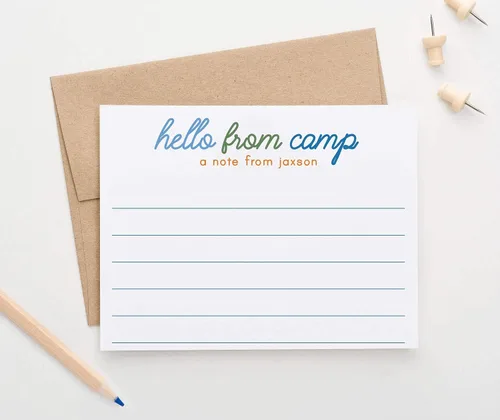 Miniatura 2 de Papelería personalizada para niños para niños, tarjetas de notas planas, lindo papelería para niño con juego de sobres, tarjetas de notas Hola desde