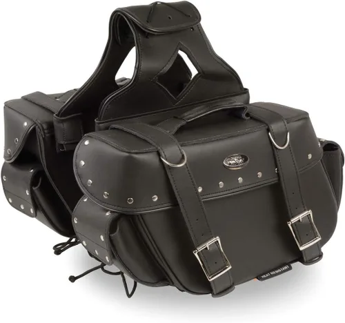 Miniatura 3 de Milwaukee Leather SH57402ZB Negro Medio Zip-Off PVC tiro sobre remachado bolsa de sillín