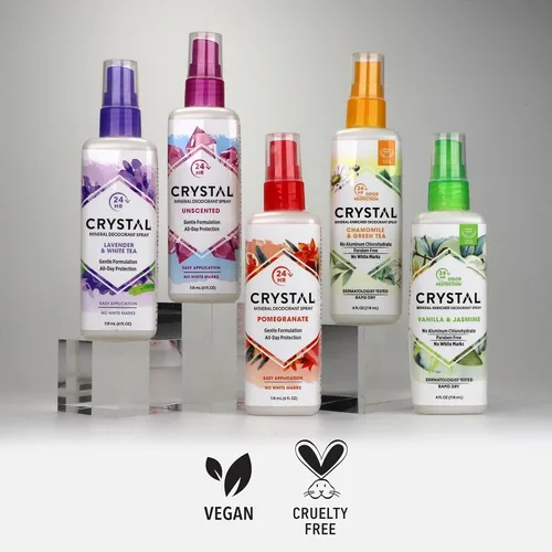 Miniatura 5 de CRYSTAL™ - Desodorante mineral en aerosol, desodorante corporal con protección contra olores las 24 horas, spray de lavanda y té blanco, no mancha