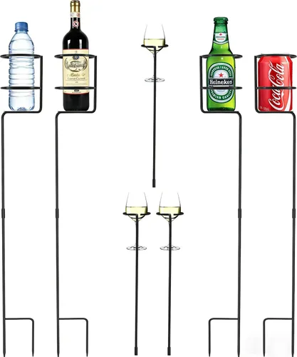 Urban Deco Juego de 7 soportes para bebidas resistentes, estacas para bebidas de patio al aire libre, 4 paquetes más 3 adicionales