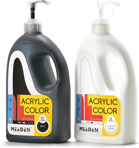 Miniatura 15 de MEEDEN Pintura acrílica azul cerúleo con tapa de bomba, 1/2 galón (2 litros/67.6 onzas), cuerpo suave, no tóxico, color rico en pigmentos, perfecta