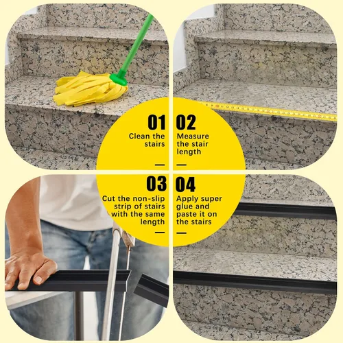 Miniatura 5 de 10 protectores de nariz de aleación de aluminio para escaleras, tiras antideslizantes de 2 x 0.75 x 48 pulgadas para escaleras y borde de piscina