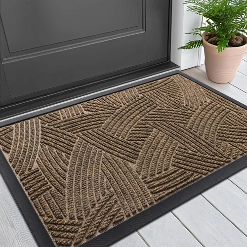 Miniatura 86 de Smiry - Felpudo para puerta principal y entrada interior y exterior, resistente, de caucho natural, atrapa la suciedad y la humedad delgado, diseño