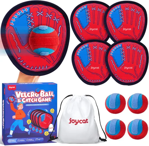 JoyCat Juego de pelota para lanzar y atrapar, guante de béisbol para niños, juegos de patio de playa al aire libre, deportes y juegos al aire libre,
