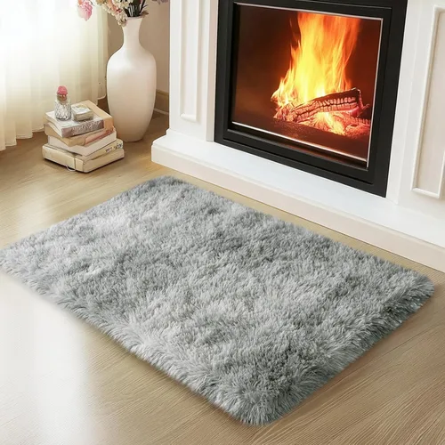 Miniatura 88 de Mugorn - Alfombra de 8 x 10 pies, alfombras grandes, esponjosas, suaves, peludas, antideslizantes, mullidas para interiores, color negro, 8 x 10 pies