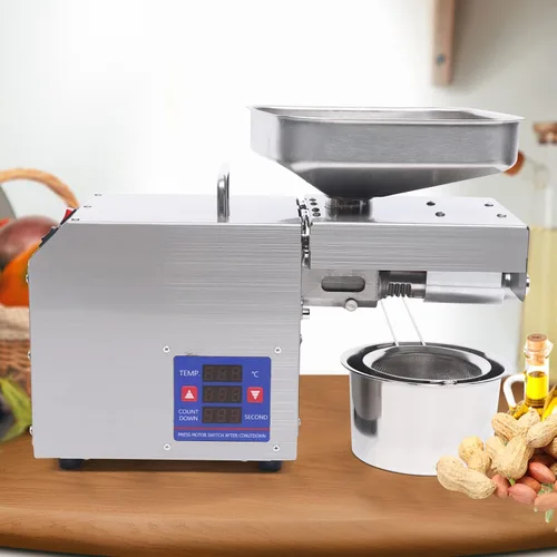 Miniatura 2 de Máquina de prensa de aceite de 110 V, máquina de aceite comercial resistente, extractor automático de aceite extractor de aceite frío y caliente