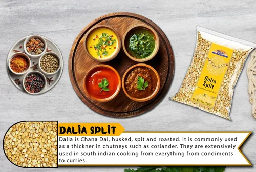 Miniatura 7 de Rani Daliya Split (Garbanzos partidos asados Dalia) 7oz (200g) ~ Todo natural Vegano Origen indio