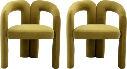 Miniatura 18 de Modernas sillas de comedor de terciopelo tapizadas, con respaldo curvado, cómoda silla auxiliar para cocina, comedor, sala de estar