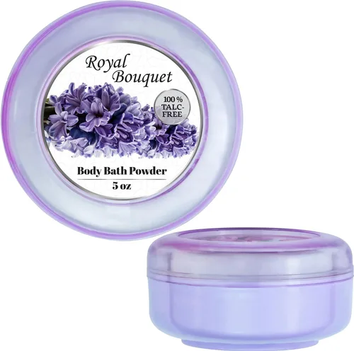 Miniatura 2 de R-NEU Polvo corporal para mujer con soplo de polvo, 100% libre de talco, elegante polvo perfumado de ramo real, después del baño, para piel suave, 1