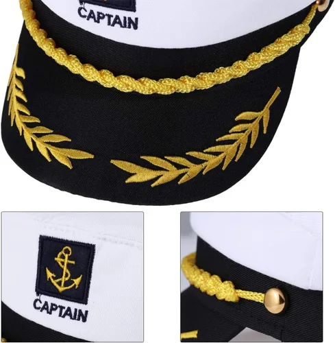 Miniatura 8 de Sombrero de capitán yate, gorra de navegación, ajustable, marinero, almirante marino, cosplay, sombrero para hombres, mujeres y niños, accesorios