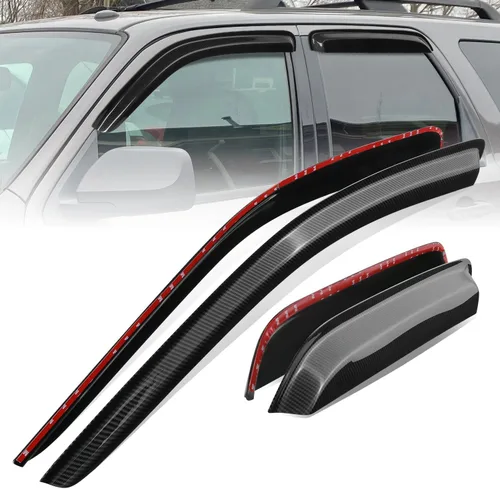 Miniatura 45 de Auto Dynasty 4 piezas viseras de ventana con patrón de fibra de carbono compatibles con Chrysler PT Cruiser 2001-2010, deflectores de ventana