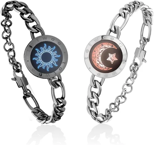 Miniatura 8 de TOTWOO Long Distance Touch Bracelets for Couples, Vibration & Light up for Love Couples Bracelets Long Distance Relationship Gifts for Girlfriend