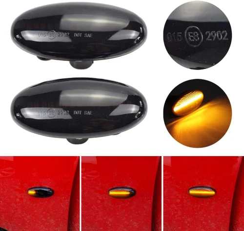 Miniatura 3 de Para-Mazda 2 para Mazda 3 5 6 BT-50 MPV 2 piezas LED dinámica señal de giro lateral luz intermitente secuencial luz intermitente (amarillo)