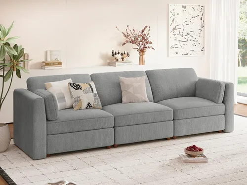 Miniatura 10 de Sofá biplaza extragrande de 83.5 pulgadas, sofás para sala de estar, sofá nube de felpilla de asiento profundo, sofá modular seccional, funda