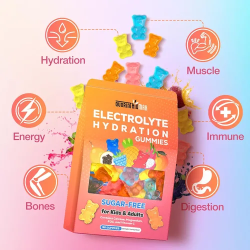 Miniatura 4 de Gomitas de electrolitos sin azúcar Gomitas de hidratación energética con electrolitos para correr y deportes - Gomitas energéticas con calcio
